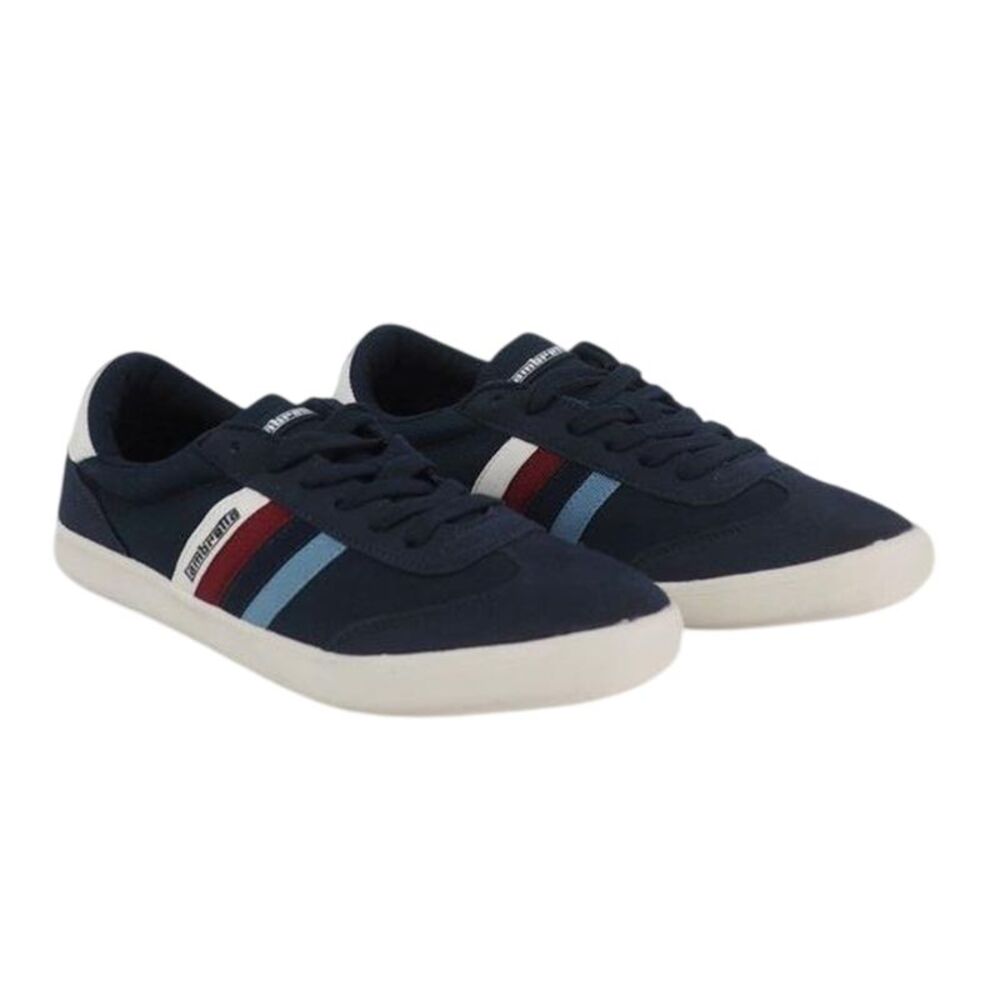 Lambretta Mens Vulkan Striped Flat Sneakers / Navy
